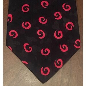 Santostefano Di Italo Ferretti Black Red 100% Silk Men’s Neck Tie Made In Italy